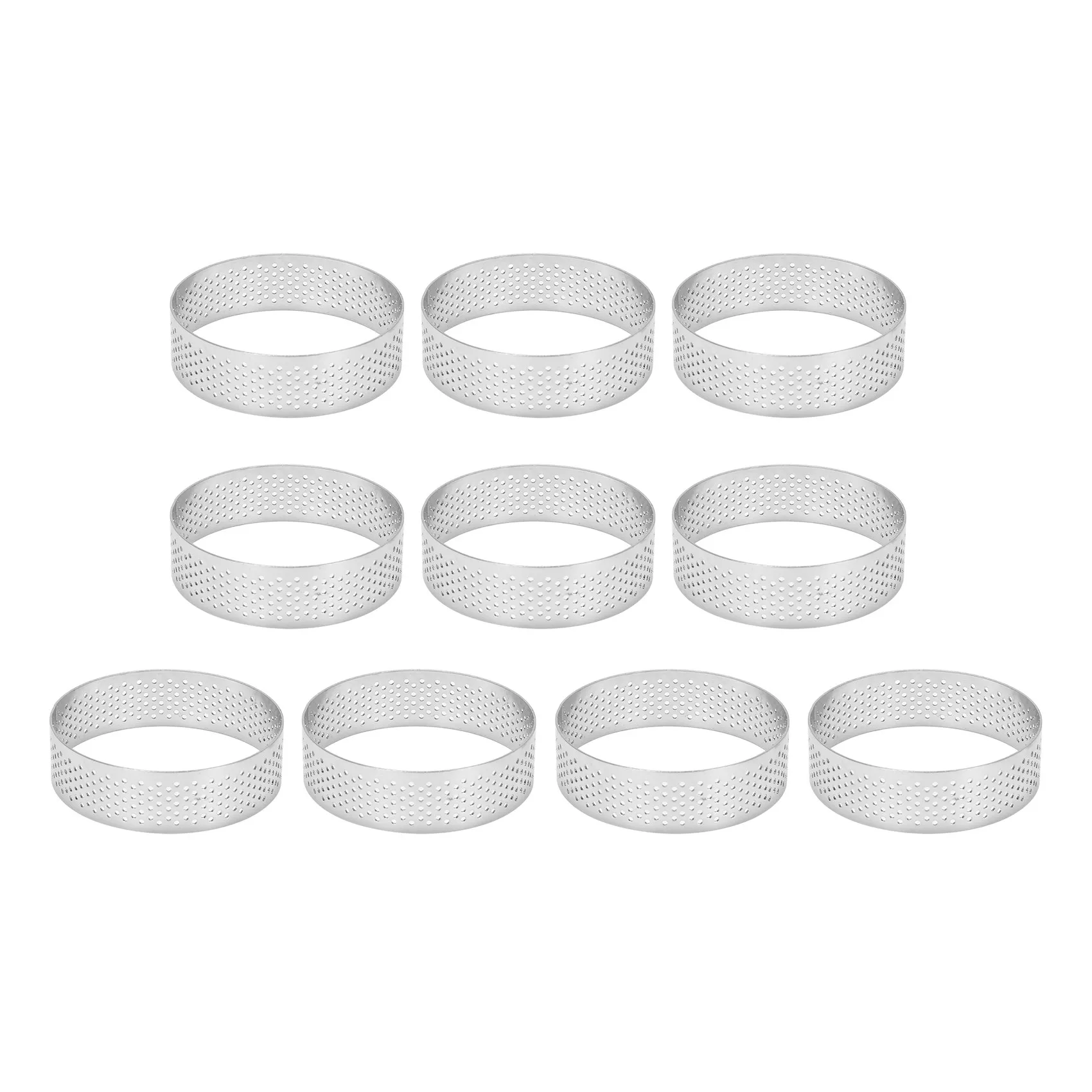 10Pcs Circular Tart Rings with Holes Stainless Steel Fruit Pie Quiches Cake Mousse Mold Kitchen Baking Mould 7cm
10Pcs Circular Tart Rings with Holes Stainless Steel Fruit Pie Quiches Cake Mousse Mold Kitchen Baking Mould 7cm