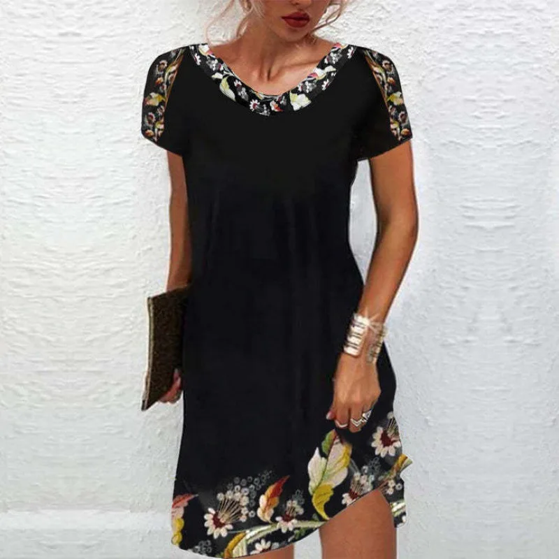 Summer Vintage Women Dress Floral Print Elegant Short Sleeve Mini Dresses Retro 2023 Female Loose Party Chic Pullover Vestidos
Summer Vintage Women Dress Floral Print Elegant Short Sleeve Mini Dresses Retro 2023 Female Loose Party Chic Pullover Vestidos