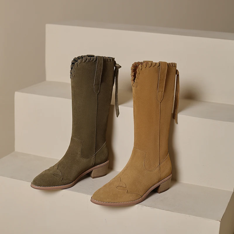Women's Shoes Winter 2022 New Leather Calf Middle Boots British Style Thick Heel Western Boots
Women's Shoes Winter 2022 New Leather Calf Middle Boots British Style Thick Heel Western Boots