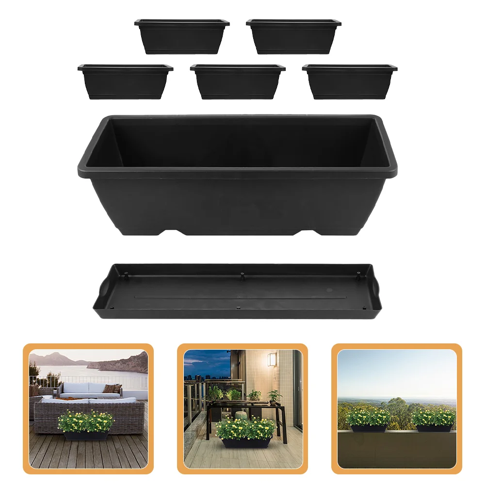 6Pcs Plastic Gardening Pots Vegetable Pots Rectangular Planters Plastic Boxes with Trays
6Pcs Plastic Gardening Pots Vegetable Pots Rectangular Planters Plastic Boxes with Trays
