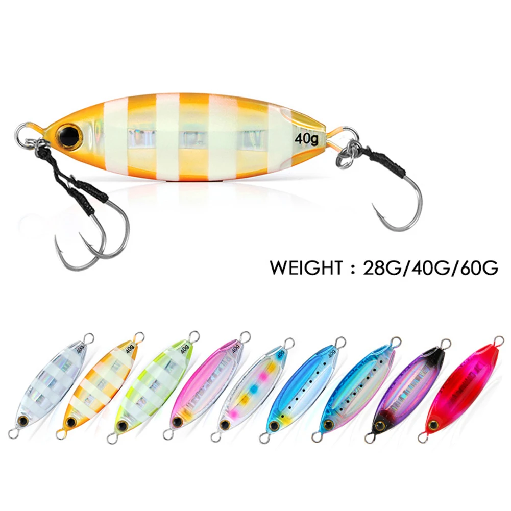 1pcs Trolling Artificial Bait Slow Fishing Saltwater Bait 28g/40g/60g Fake Bait / Bionic Bait For Sea Boat Fishing Iscas Pesca
1pcs Trolling Artificial Bait Slow Fishing Saltwater Bait 28g/40g/60g Fake Bait / Bionic Bait For Sea Boat Fishing Iscas Pesca