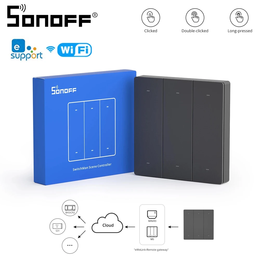 Контроллер для умного дома SONOFF R5 SwitchMan, 6-клавишный пульт дистанционного управления для умного дома, работает с SONOFF M5/MINIR3
Контроллер для умного дома SONOFF R5 SwitchMan, 6-клавишный пульт дистанционного управления для умного дома, работает с SONOFF M5/MINIR3
