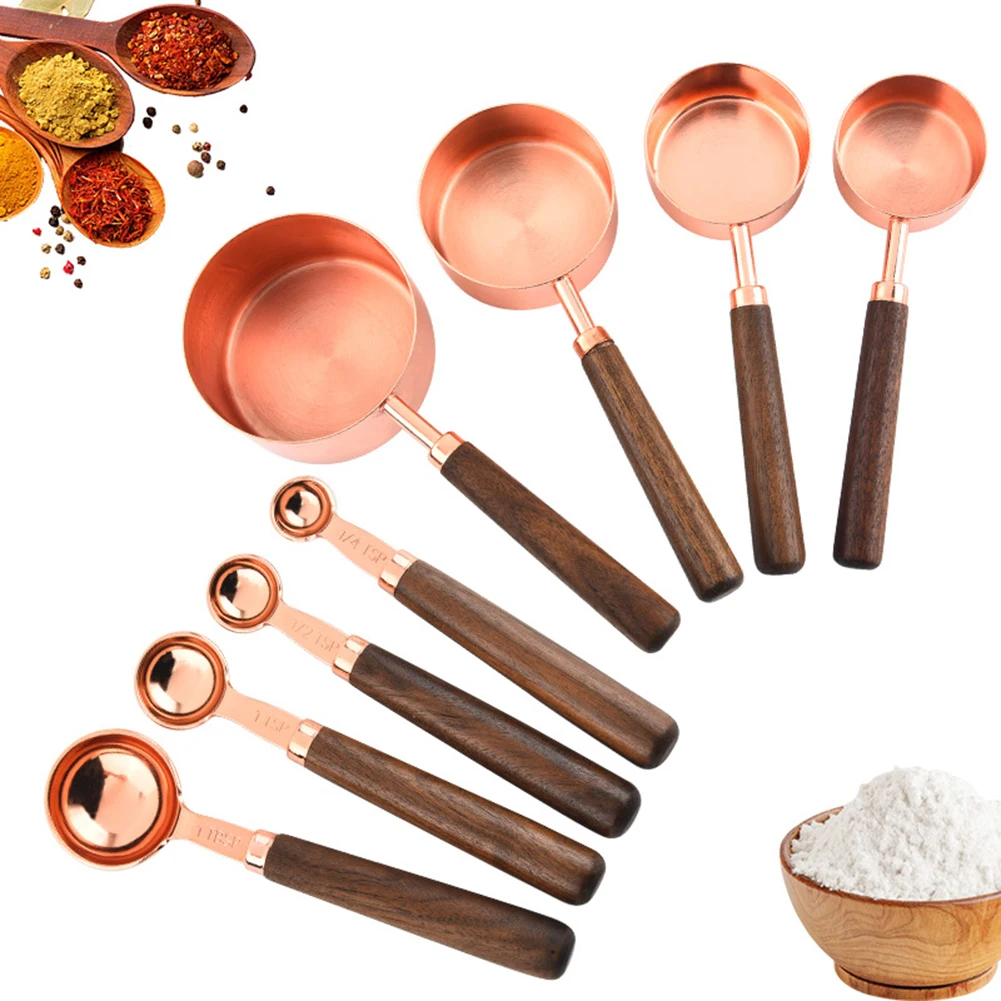 Stainless Steel Measuring Spoon Solid Wood Handle Measuring Spoon Baking Tool Exterior Mirror Finish And Interior Satin Finish
Stainless Steel Measuring Spoon Solid Wood Handle Measuring Spoon Baking Tool Exterior Mirror Finish And Interior Satin Finish