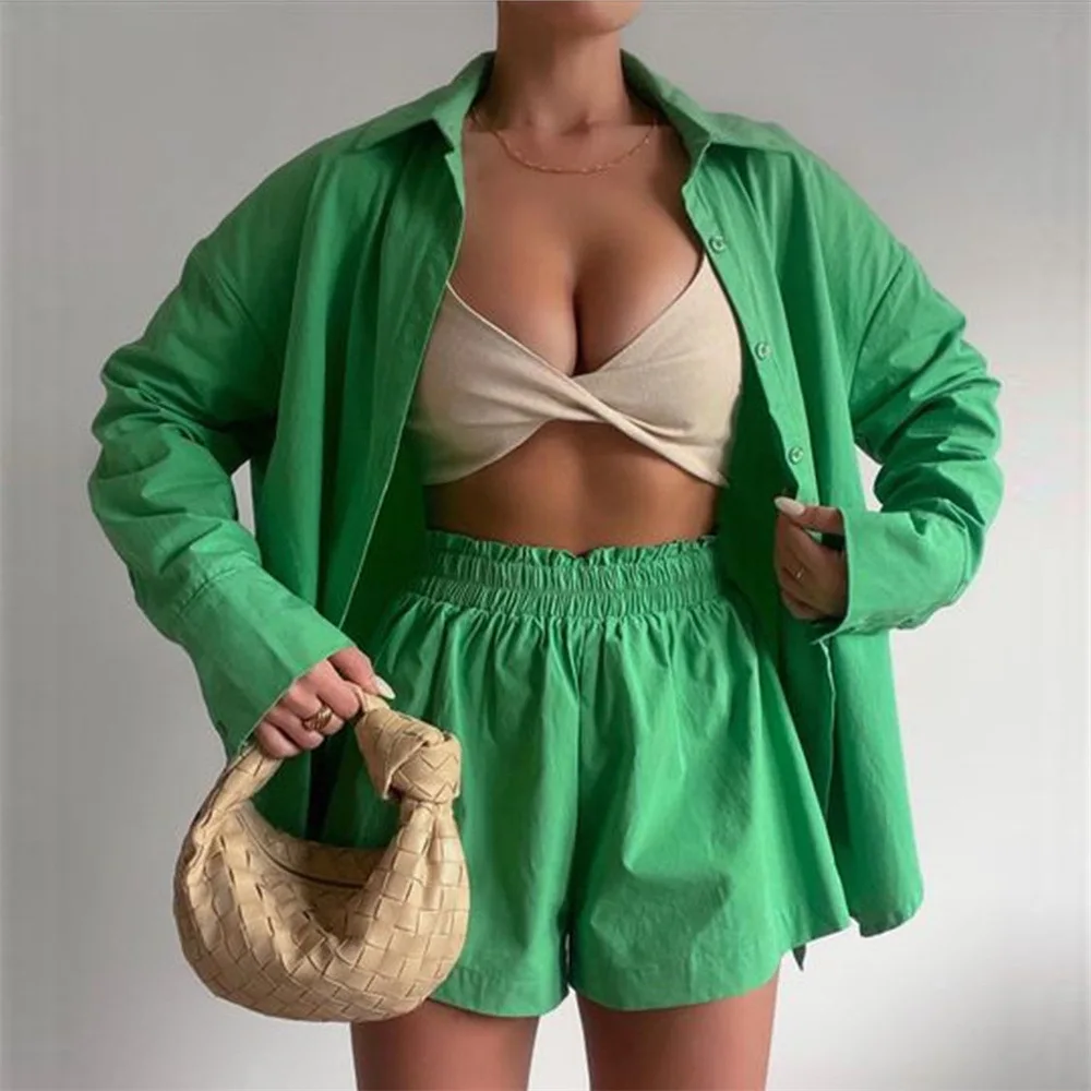Women Tracksuits Shirt With Mini Shorts Cotton Two Pieces Sets Fashion Clothing Outfits Women Blouses Fashion Tracksuits
Women Tracksuits Shirt With Mini Shorts Cotton Two Pieces Sets Fashion Clothing Outfits Women Blouses Fashion Tracksuits