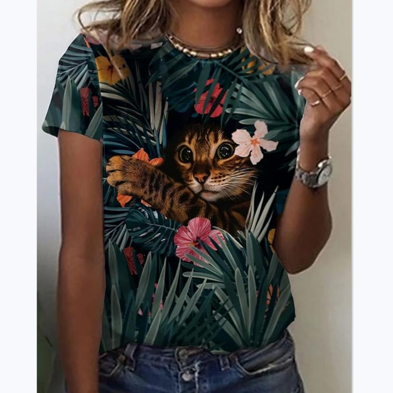 Cute Cat Series Summer 3DT Shirt Print T-Shirt Loose Fashion Short Sleeve Round Neck Ladies Top New Style
Cute Cat Series Summer 3DT Shirt Print T-Shirt Loose Fashion Short Sleeve Round Neck Ladies Top New Style