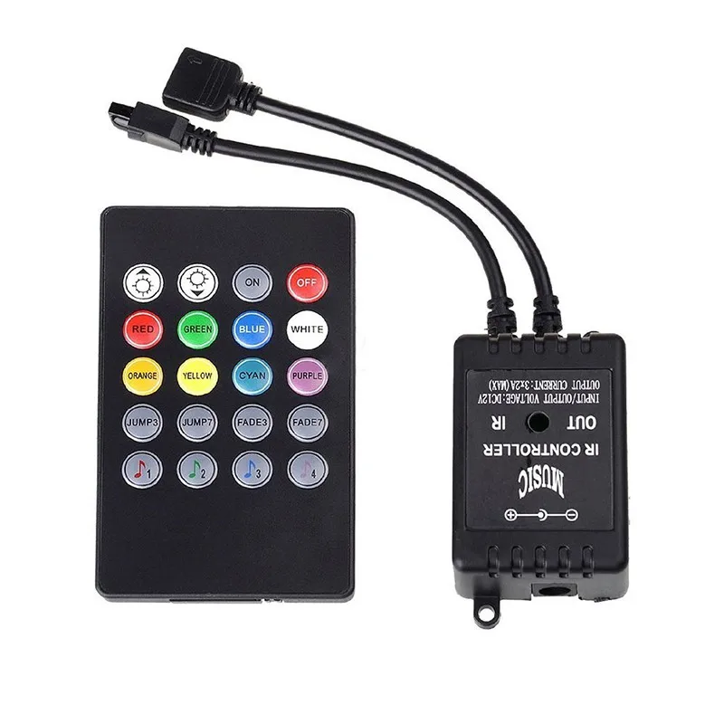 DC 12V LED Controller RGB Remote Control Music Voice Sensor RGB Controller IR 20KEYS For 2835 5050 LED Strip Lights Magic Home
DC 12V LED Controller RGB Remote Control Music Voice Sensor RGB Controller IR 20KEYS For 2835 5050 LED Strip Lights Magic Home