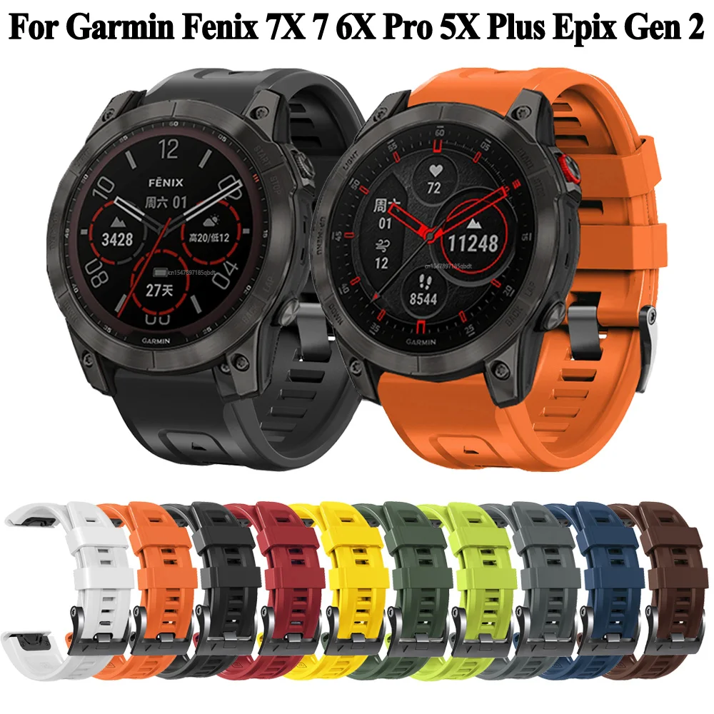 22 26mm Silicone Watchband For Garmin Fenix 7X 7 6 6X Pro 5 5X Plus Smartwatch Quickfit Strap Epix Gen 2 Replacement Bracelet
22 26mm Silicone Watchband For Garmin Fenix 7X 7 6 6X Pro 5 5X Plus Smartwatch Quickfit Strap Epix Gen 2 Replacement Bracelet