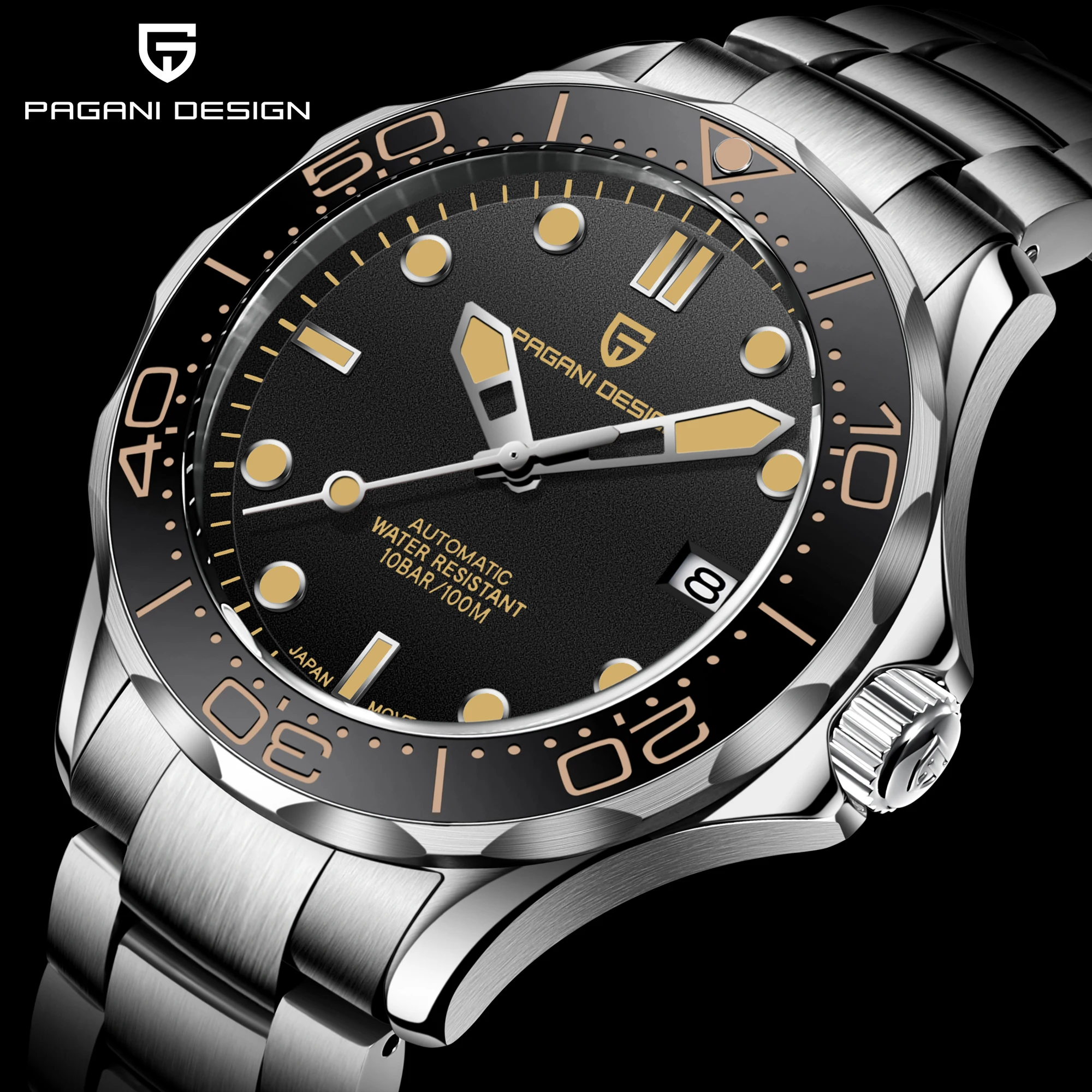 

PAGANI DESIGN 007 Men mechanical wristwatch Luxury Automatic Watch For Men NH35A sapphire glass 100M Waterproof Men's Watches