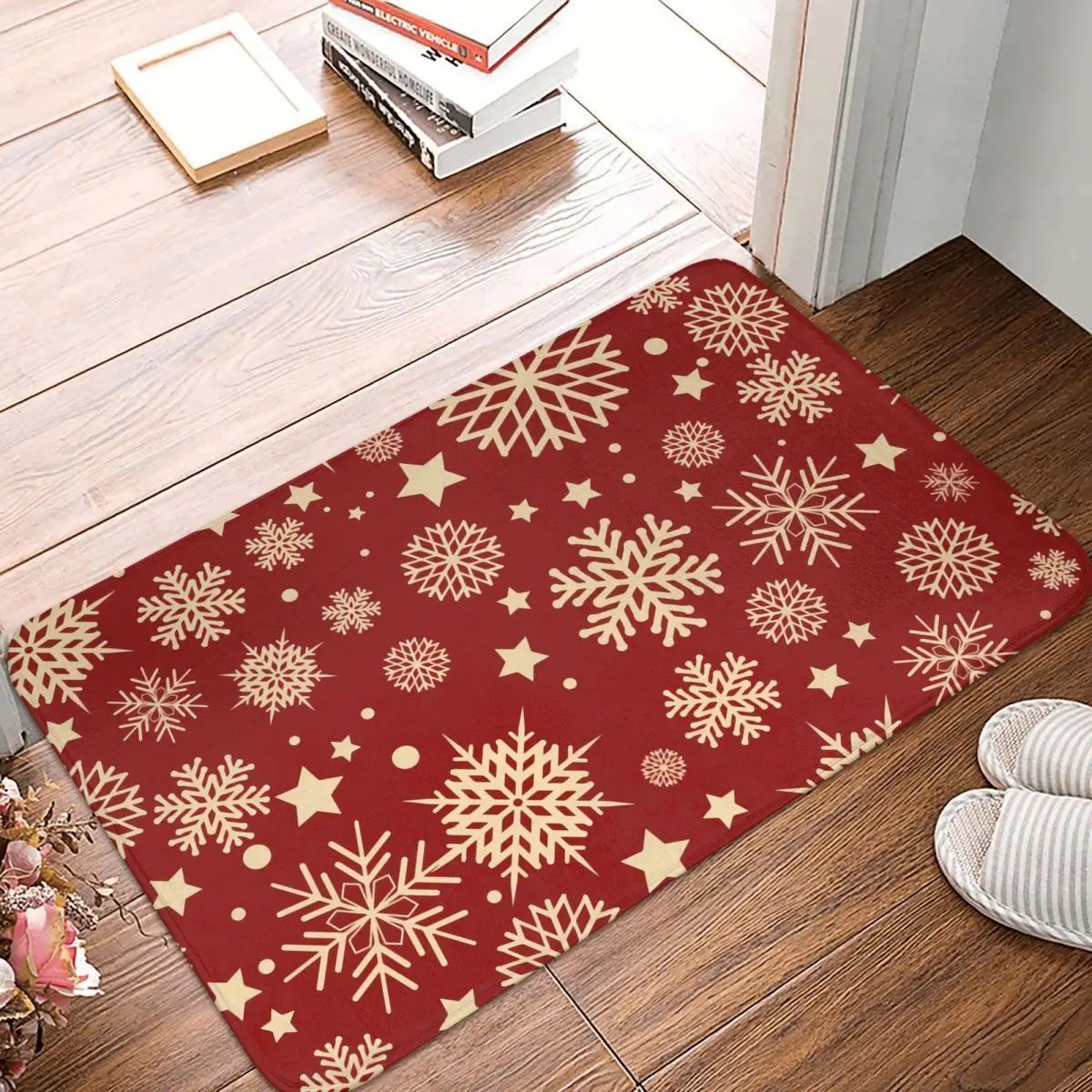 

Merry Christmas Day New Year Santa Claus Elk Snowflake Non-slip Doormat Happy Carpet Living Room Bedroom Mat Welcome Home Decor