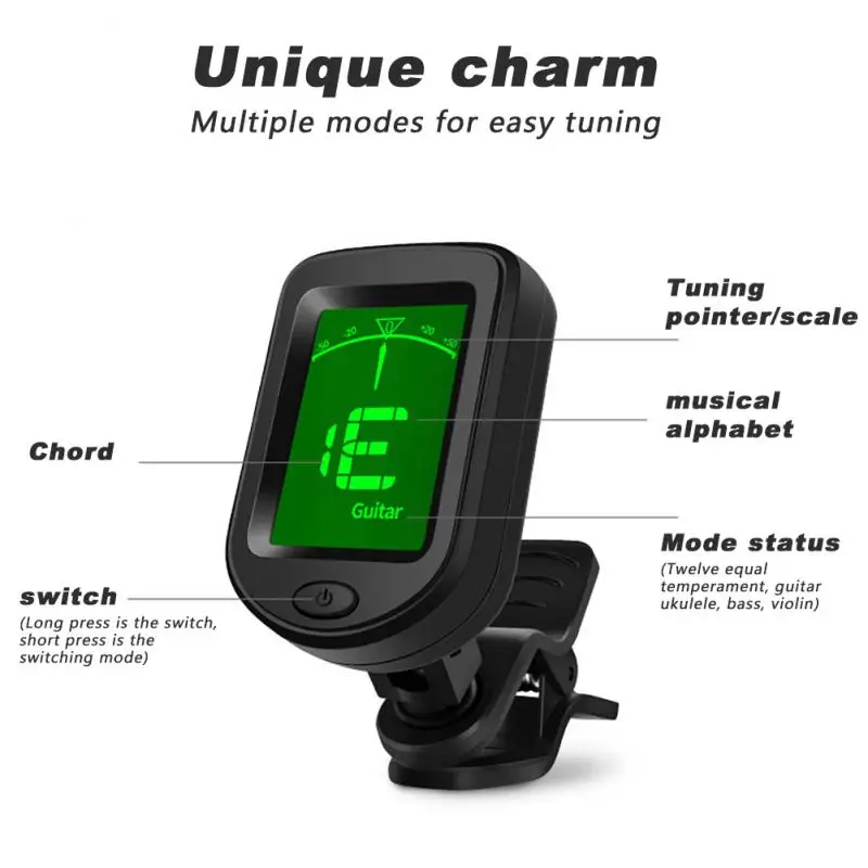 New Electric Guitar Tuner Pedal Clip On Chromatic Digital Mini LCD Screen Tuners For Guitar Bass Violin Ukulele Accessories Hot
New Electric Guitar Tuner Pedal Clip On Chromatic Digital Mini LCD Screen Tuners For Guitar Bass Violin Ukulele Accessories Hot
