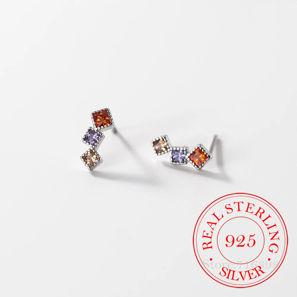925 Sterling Silver Crystal Square Stud Earrings For Women Kids 14K Gold Plated Ear Wedding Party Jewelry Gift Female Pendientes
925 Sterling Silver Crystal Square Stud Earrings For Women Kids 14K Gold Plated Ear Wedding Party Jewelry Gift Female Pendientes