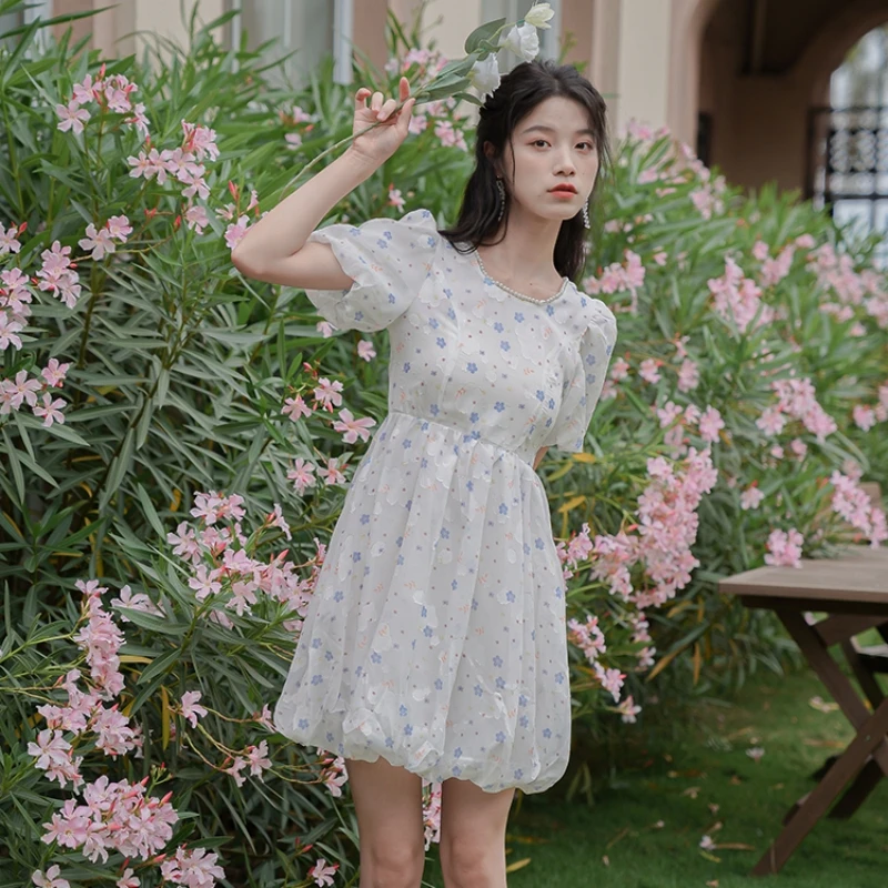 2023 Spring Summer New Women's Dress Fashion Small Design Bowknot Bubble Sleeve Square Neck Free Shipping
2023 Spring Summer New Women's Dress Fashion Small Design Bowknot Bubble Sleeve Square Neck Free Shipping
