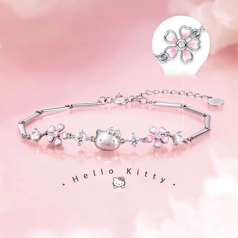 Sanrio Hello Kitty Bracelet Kawaii Anime Figure Cherry Blossoms Accessories for Girl Jewelry Fashion Design Girlfriend Gift Cute
Sanrio Hello Kitty Bracelet Kawaii Anime Figure Cherry Blossoms Accessories for Girl Jewelry Fashion Design Girlfriend Gift Cute