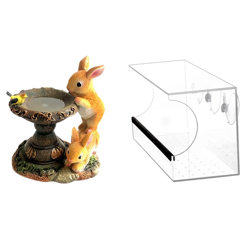 1 Set Window Bird Feeder Removable Seed Tray With Strong Suction Cups & 1 Pcs Rabbit Garden Statues And Figurines
1 Set Window Bird Feeder Removable Seed Tray With Strong Suction Cups & 1 Pcs Rabbit Garden Statues And Figurines