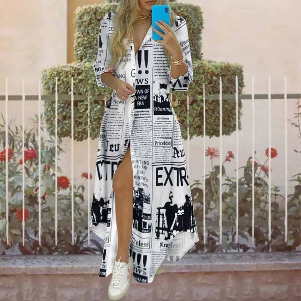 2022 Long Shirt Dress New Ladies Letter Oversized Robe Women Stripe print Fashion Boho Beach Button Big Maxi Dress Spring Dress
2022 Long Shirt Dress New Ladies Letter Oversized Robe Women Stripe print Fashion Boho Beach Button Big Maxi Dress Spring Dress
