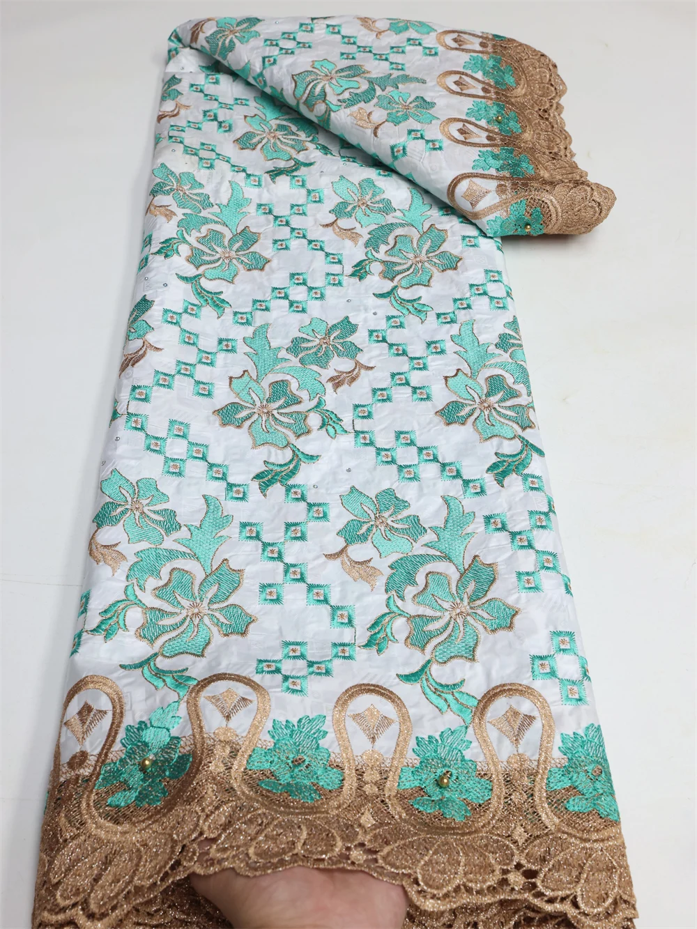 NI.AI New Style Mesh Wax Sequins Lace Fabric African Nigeria Fabrics Lace Embroidery Ankara Wax Fabric For Women 7 yards LY1298
NI.AI New Style Mesh Wax Sequins Lace Fabric African Nigeria Fabrics Lace Embroidery Ankara Wax Fabric For Women 7 yards LY1298