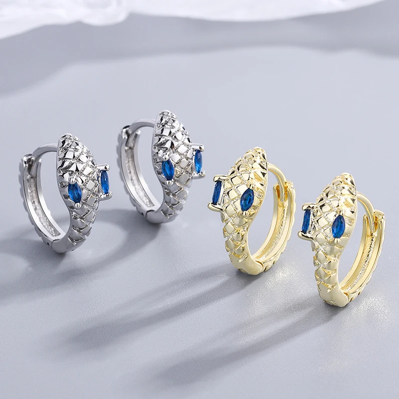 Fashion 925 Sterling Silver Snake Earring Simple Design Blue Zircon Crystal Silver Gold Animal Earrings for Women Jewelry 2022
Fashion 925 Sterling Silver Snake Earring Simple Design Blue Zircon Crystal Silver Gold Animal Earrings for Women Jewelry 2022