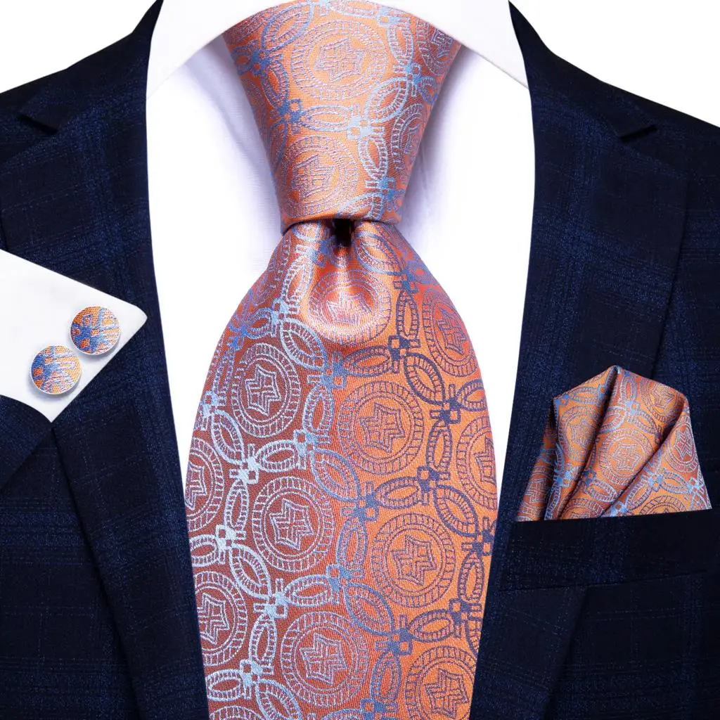 Orange Blue Novelty Silk Wedding Tie For Men Handky Cufflink Gift Mens Necktie Fashion Design Business Party Dropshiping Hi-Tie
Orange Blue Novelty Silk Wedding Tie For Men Handky Cufflink Gift Mens Necktie Fashion Design Business Party Dropshiping Hi-Tie