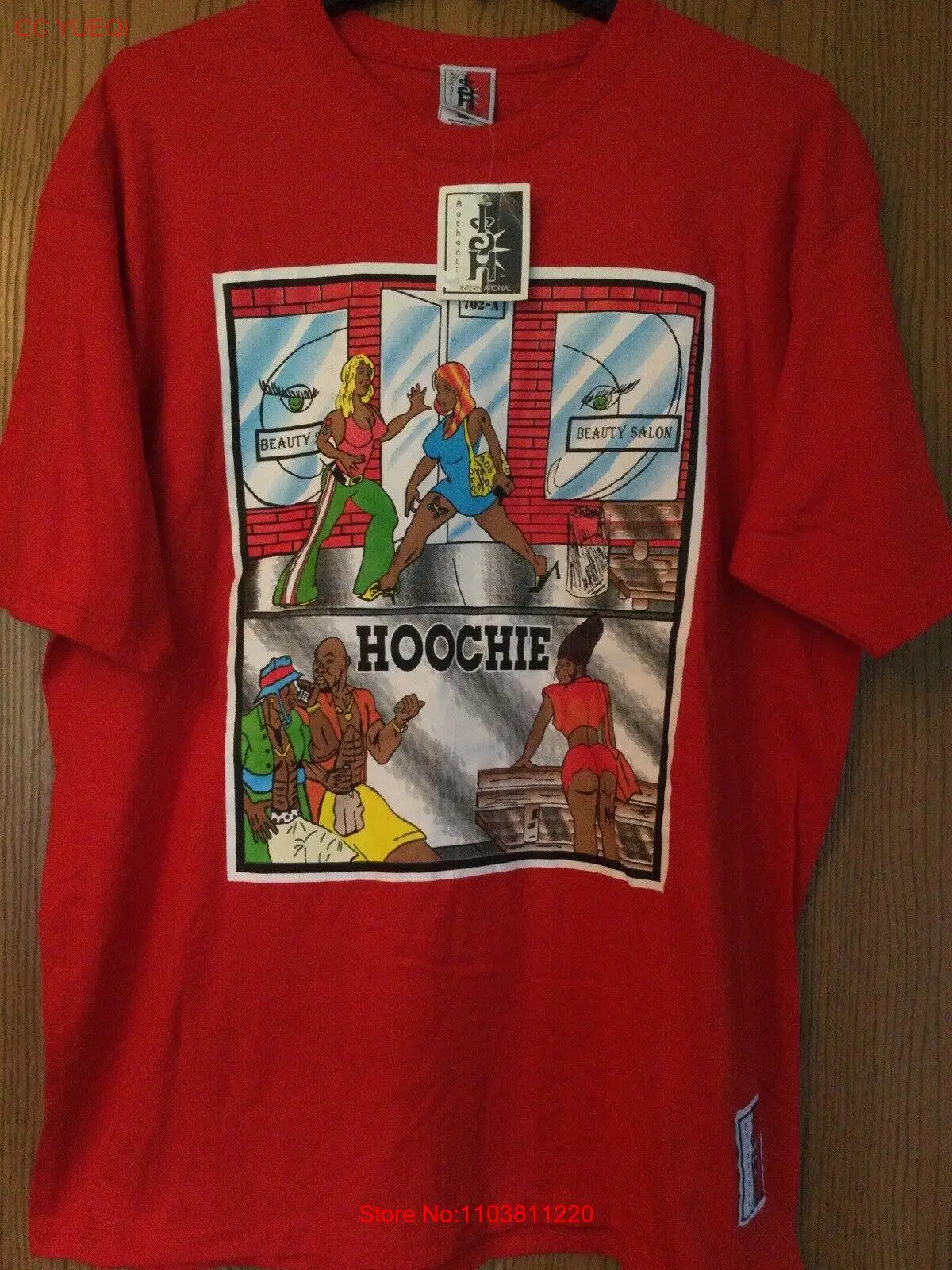 Ish Wear-красная рубашка с капюшоном для салона красоты 1990-х годов NWT-XXL городская