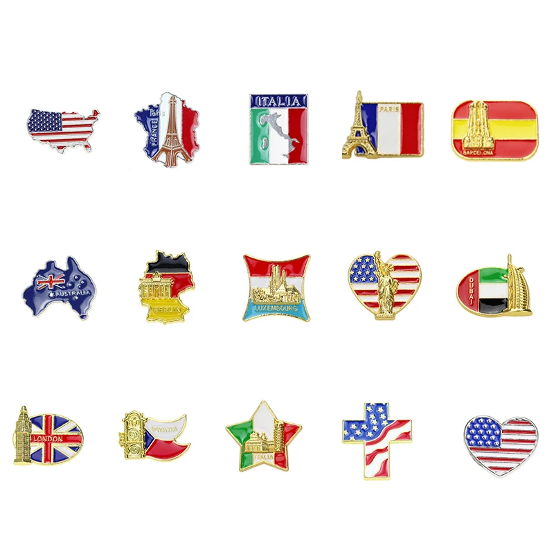 World Famous Building Brooches Heart Shape National Flag Souvenir Memory Zinc Alloy Pins Demin Jacket Bag Pins Buckle Badge 
World Famous Building Brooches Heart Shape National Flag Souvenir Memory Zinc Alloy Pins Demin Jacket Bag Pins Buckle Badge