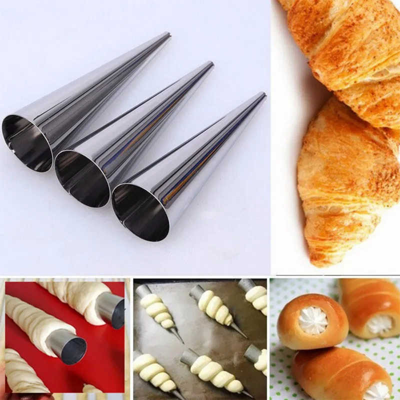 1PCS Conical Tube Cone Roll Moulds Spiral Croissants Molds Cream Horn Mould Pastry Mold Cookie Dessert Kitchen Baking Tool
1PCS Conical Tube Cone Roll Moulds Spiral Croissants Molds Cream Horn Mould Pastry Mold Cookie Dessert Kitchen Baking Tool