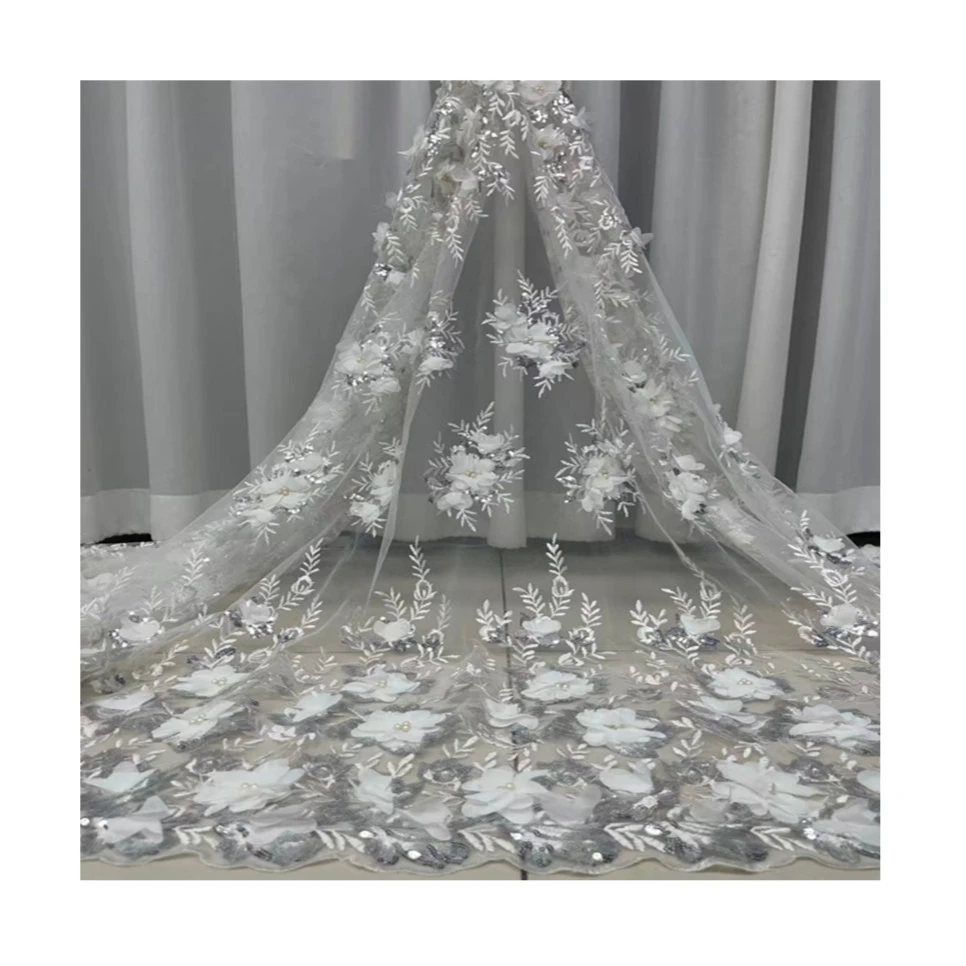 Factory Price White Silk Lace Fabric 5 Yards African High Quality Net Lace Material Decoration Flowers For DIY Dress SJYN70
Factory Price White Silk Lace Fabric 5 Yards African High Quality Net Lace Material Decoration Flowers For DIY Dress SJYN70
