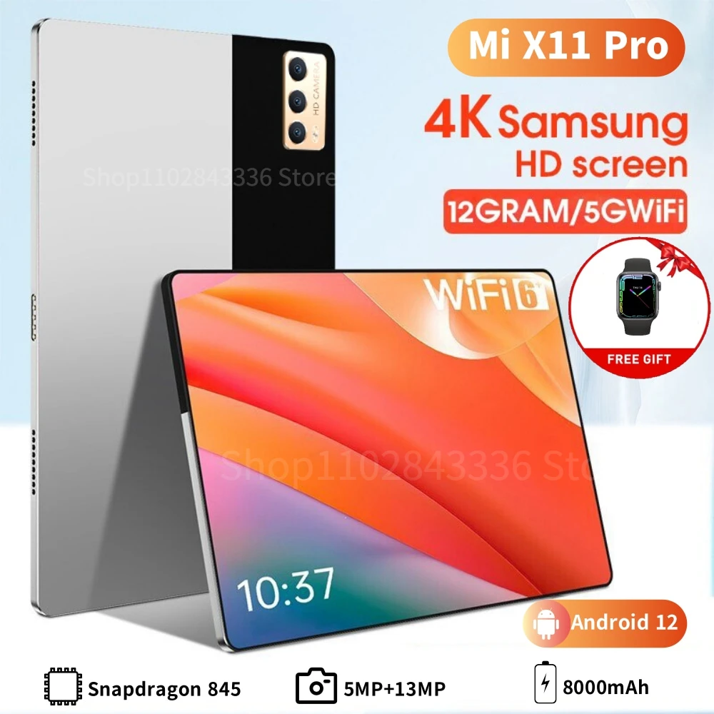 2023 New Global Version 12 inch Tablet Android 12.0 4k HD Screen Snapdragon 845 tablets PC 5G Wifi Dual SIM Card 8000mAh
2023 New Global Version 12 inch Tablet Android 12.0 4k HD Screen Snapdragon 845 tablets PC 5G Wifi Dual SIM Card 8000mAh