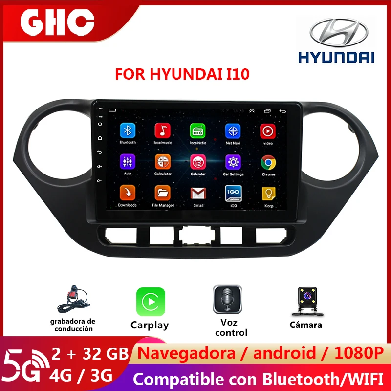 Автомагнитола GHC для Hyundai I10 2013-2016 9 дюймов Android GPS | Автомобили и мотоциклы