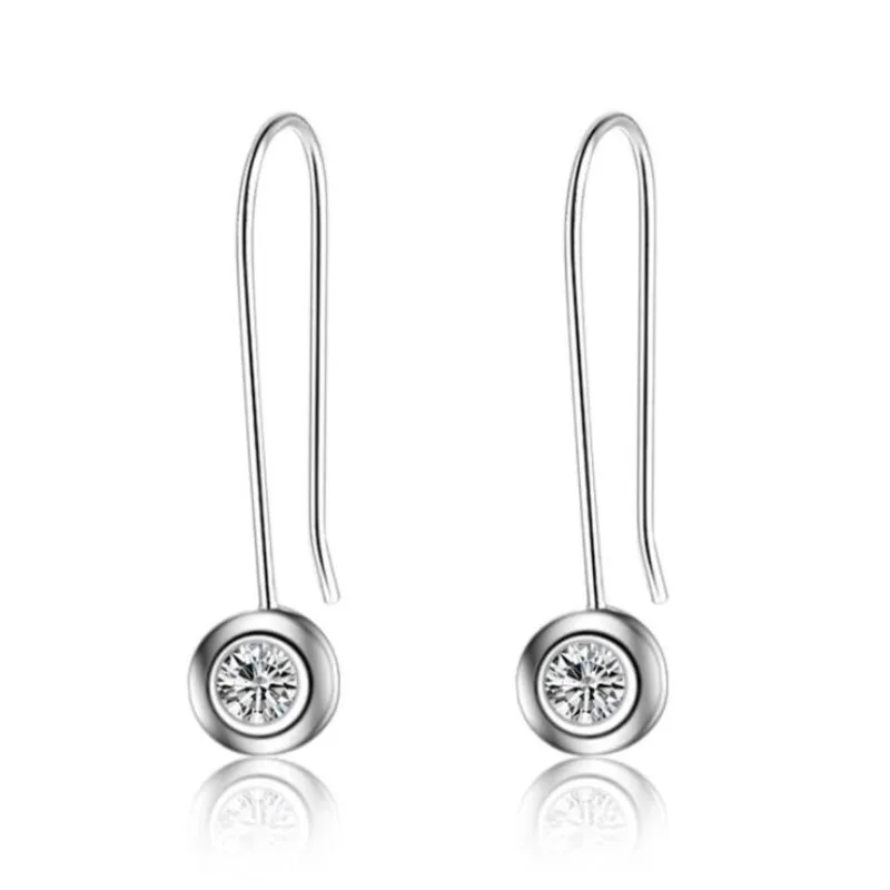 New Fashion Round Zircon Earring Long Chain Silver Color Ear Hook Earrings For Women Jewelry Ear drop Mujer Bijoux Party
New Fashion Round Zircon Earring Long Chain Silver Color Ear Hook Earrings For Women Jewelry Ear drop Mujer Bijoux Party