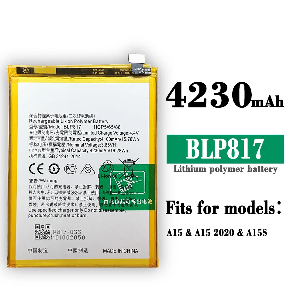 Suitable for A15 A15S mobile phone battery BLP817 battery new mobile phone charging board brand new
Suitable for A15 A15S mobile phone battery BLP817 battery new mobile phone charging board brand new