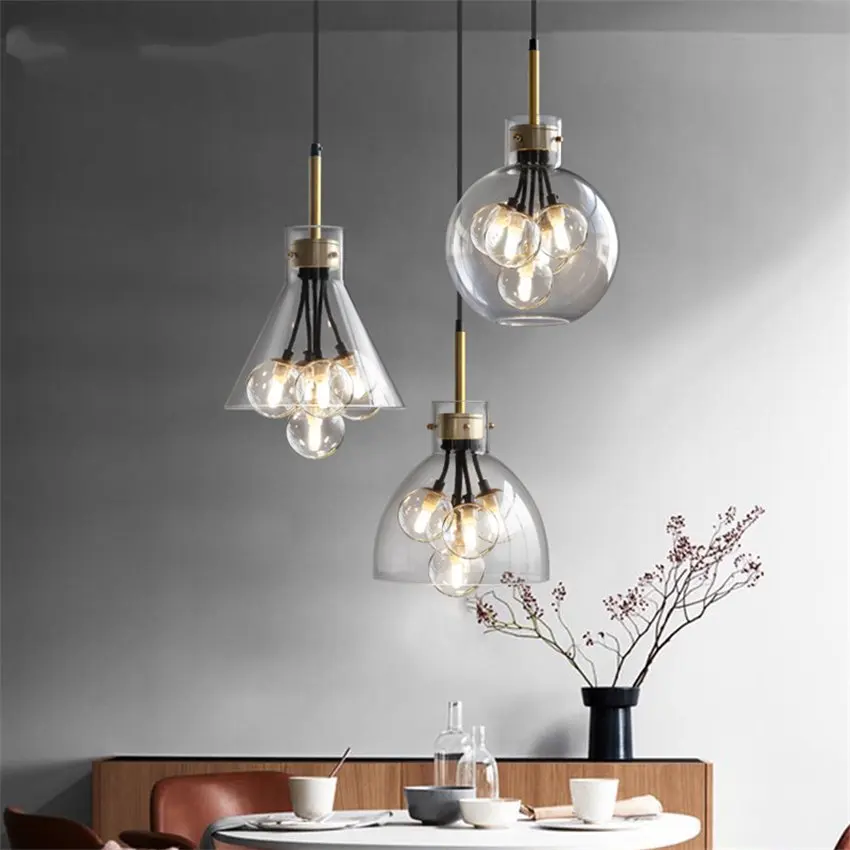 Luxury glass ball Bubble pendant lights bedroom dining room lamp modern bar Nordic living room hanging lights LED fixtures
Luxury glass ball Bubble pendant lights bedroom dining room lamp modern bar Nordic living room hanging lights LED fixtures