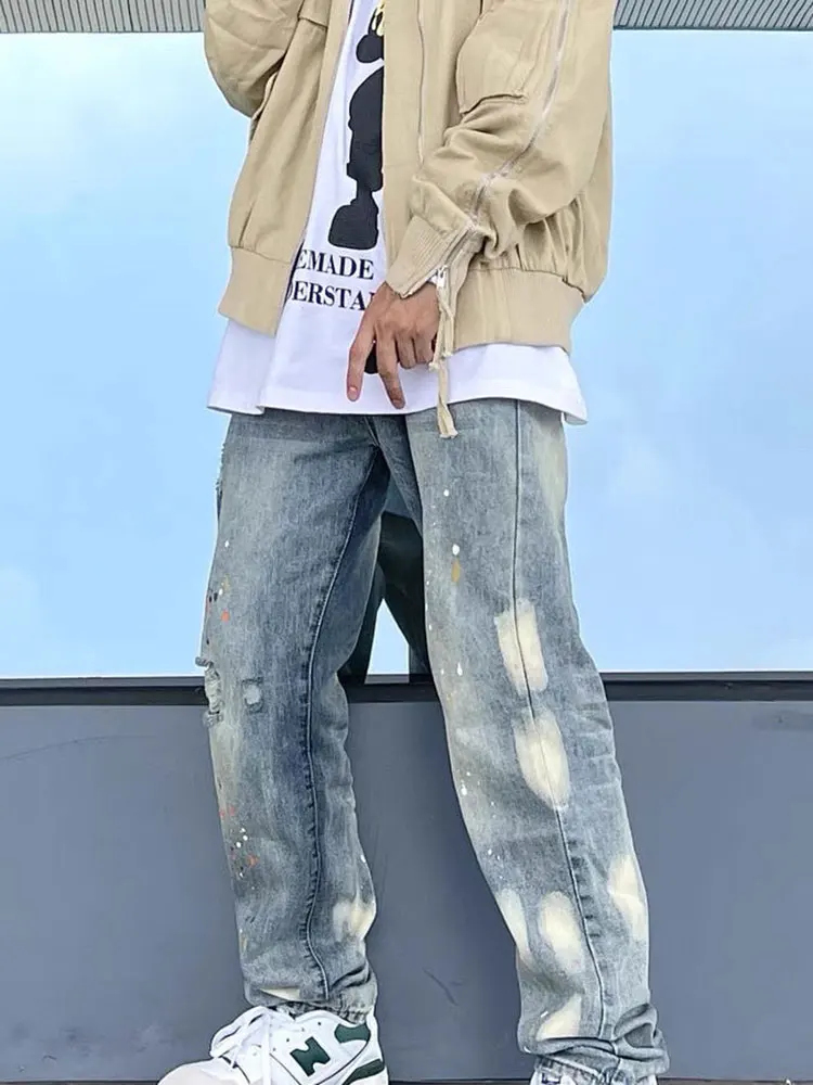 Vintage Jeans Men National Tide Splashing Ink Loose Straight Trousers High Street Hip-hop Wide-leg Autumn 2022 New Fashion Trend
Vintage Jeans Men National Tide Splashing Ink Loose Straight Trousers High Street Hip-hop Wide-leg Autumn 2022 New Fashion Trend