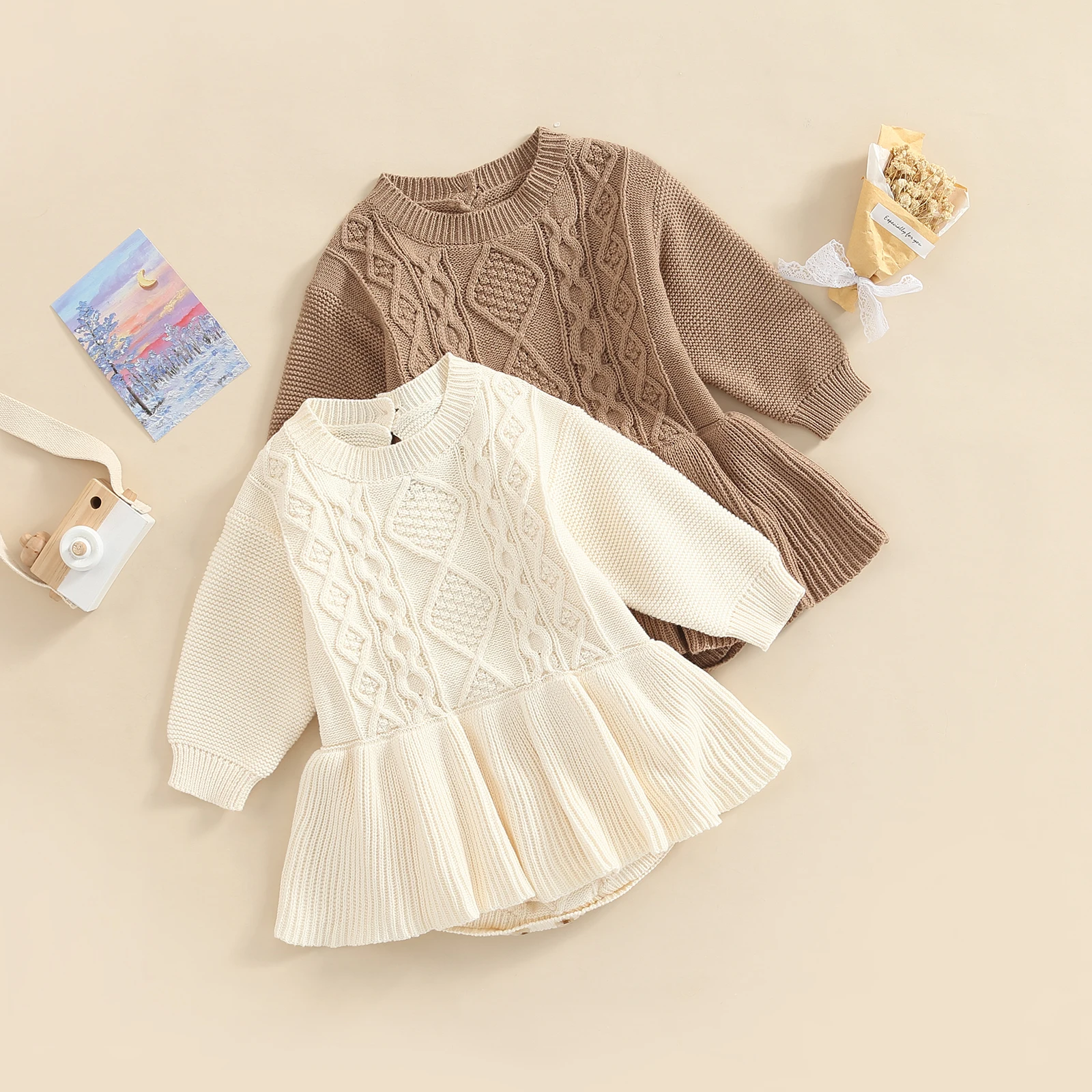 Infant Baby Girl Clothes Ruffle Long Sleeve Crochet Knitted Romper Bodysuit Sweaters Fall Winter Outfits
Infant Baby Girl Clothes Ruffle Long Sleeve Crochet Knitted Romper Bodysuit Sweaters Fall Winter Outfits