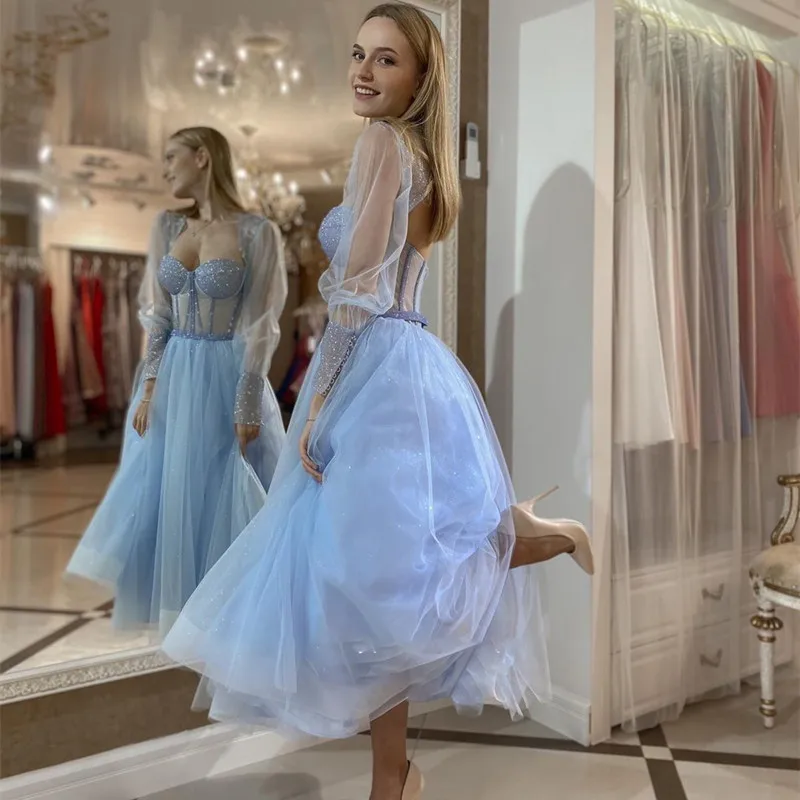 Vestidos De Fiesta Cortos Square Neck Glitter Sheer Long Sleeves Homecoming Dresses Sexy Backless A Line Tulle Short Prom Gowns
Vestidos De Fiesta Cortos Square Neck Glitter Sheer Long Sleeves Homecoming Dresses Sexy Backless A Line Tulle Short Prom Gowns