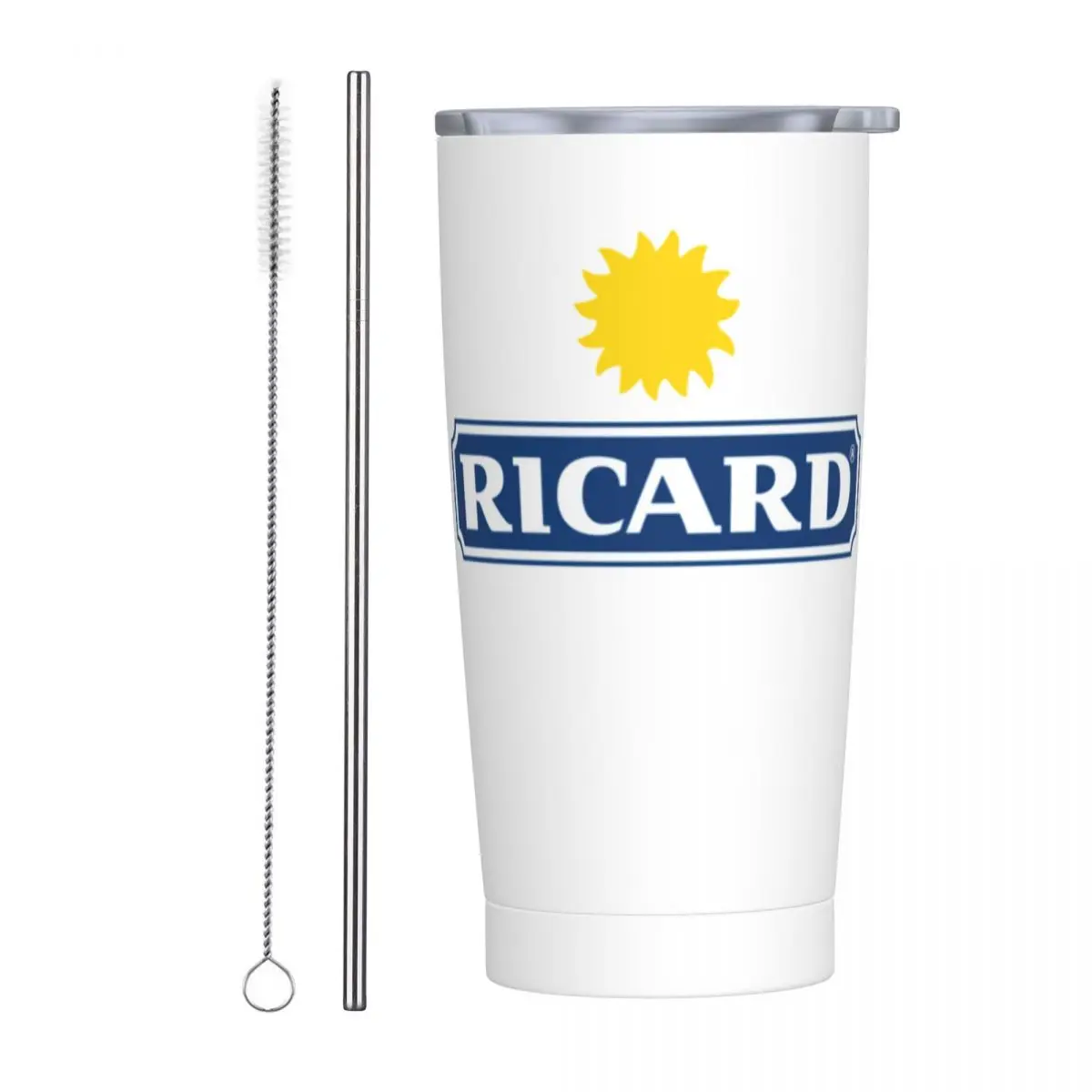 

Стакан Ricard 20 унций из нержавеющей стали с двойными стенками, вакуумная Изолированная кружка с соломинкой и щеткой для очистки