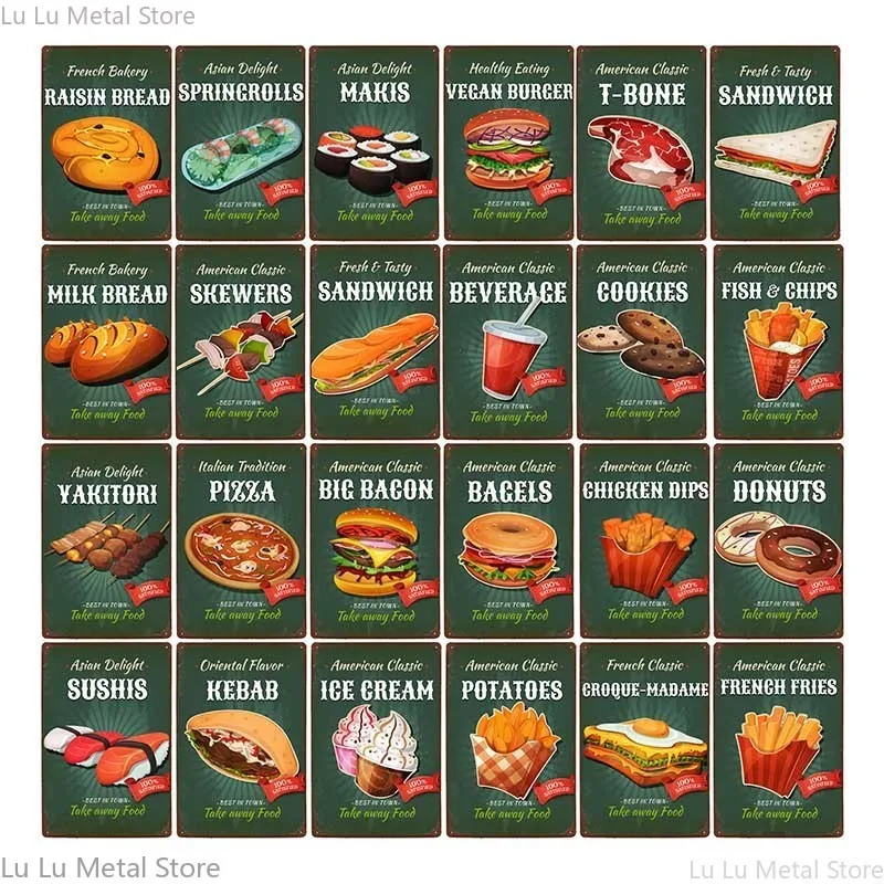 Плакат для фаст-фуда, гамбургер/Пицца/сэндвич/сушис/Картофель фри, ретро металлические знаки, табличка, настенный паб, бар, кухня, ресторан, домашний декор
Плакат для фаст-фуда, гамбургер/Пицца/сэндвич/сушис/Картофель фри, ретро металлические знаки, табличка, настенный паб, бар, кухня, ресторан, домашний декор