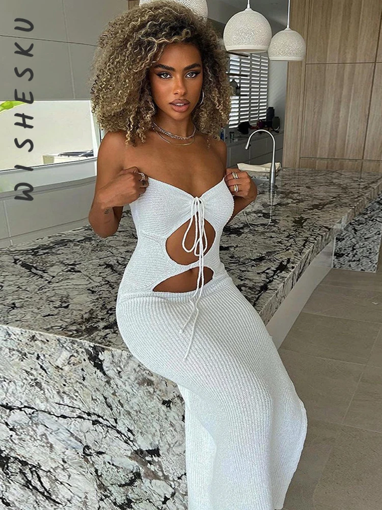 Sexy Halter Backless Cut Out Lace Up Midi Dress Women Sleeveless Bandage Corset Robe Vestidos 2022 Summer Boho Y2K Clothes
Sexy Halter Backless Cut Out Lace Up Midi Dress Women Sleeveless Bandage Corset Robe Vestidos 2022 Summer Boho Y2K Clothes