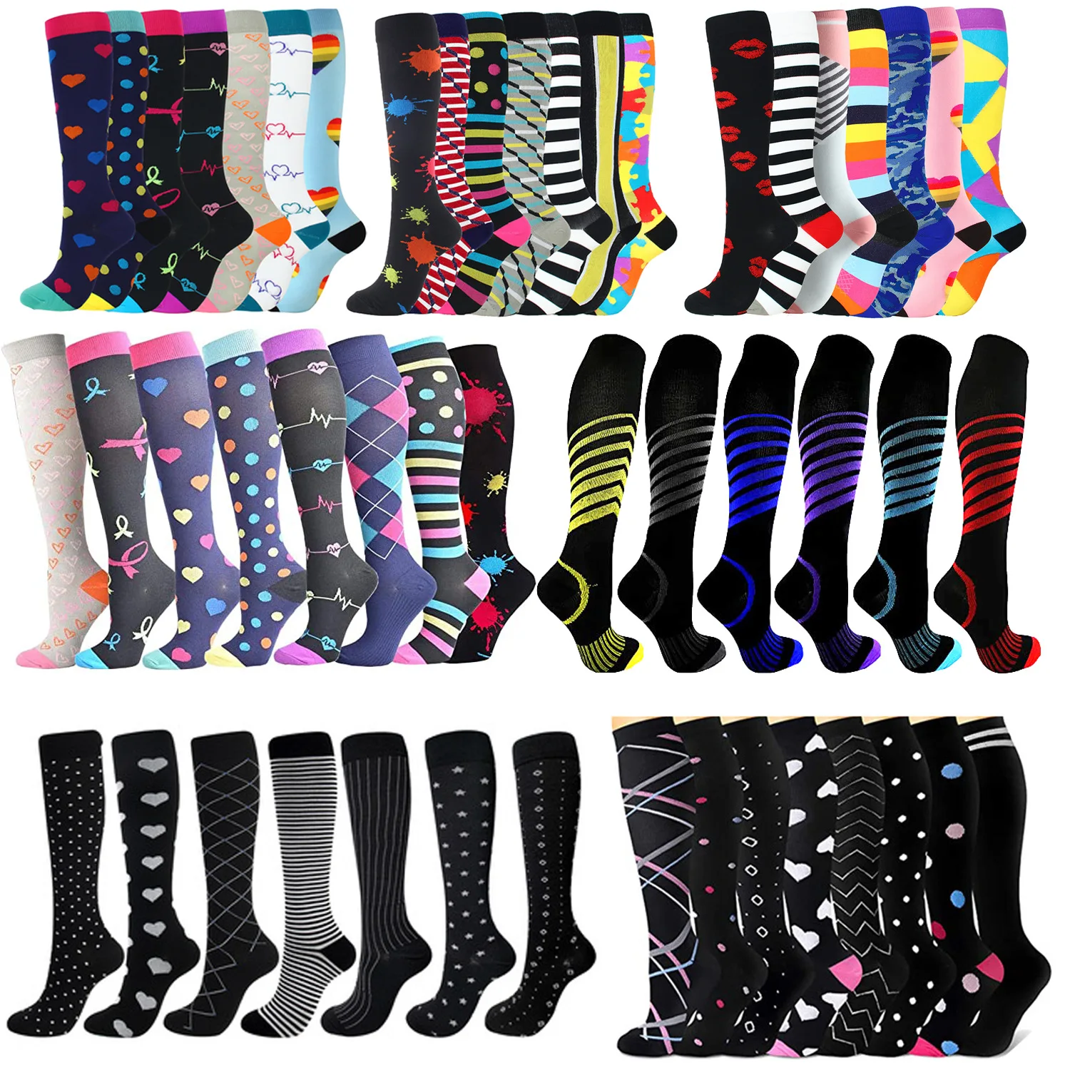Women Men Sport Climbing Cycling 6 PAIRS Compression Sock Leg Compression Socks Stockings Running Nurse Running Sock Sport
Women Men Sport Climbing Cycling 6 PAIRS Compression Sock Leg Compression Socks Stockings Running Nurse Running Sock Sport