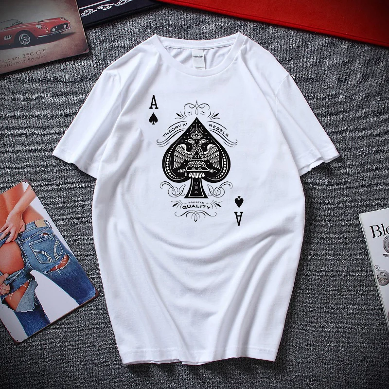 Pure Cotton Short-Sleeved Men's Summer Trend Playing Cards Printing Pattern All-Match Handsome Loose Clothes
Pure Cotton Short-Sleeved Men's Summer Trend Playing Cards Printing Pattern All-Match Handsome Loose Clothes