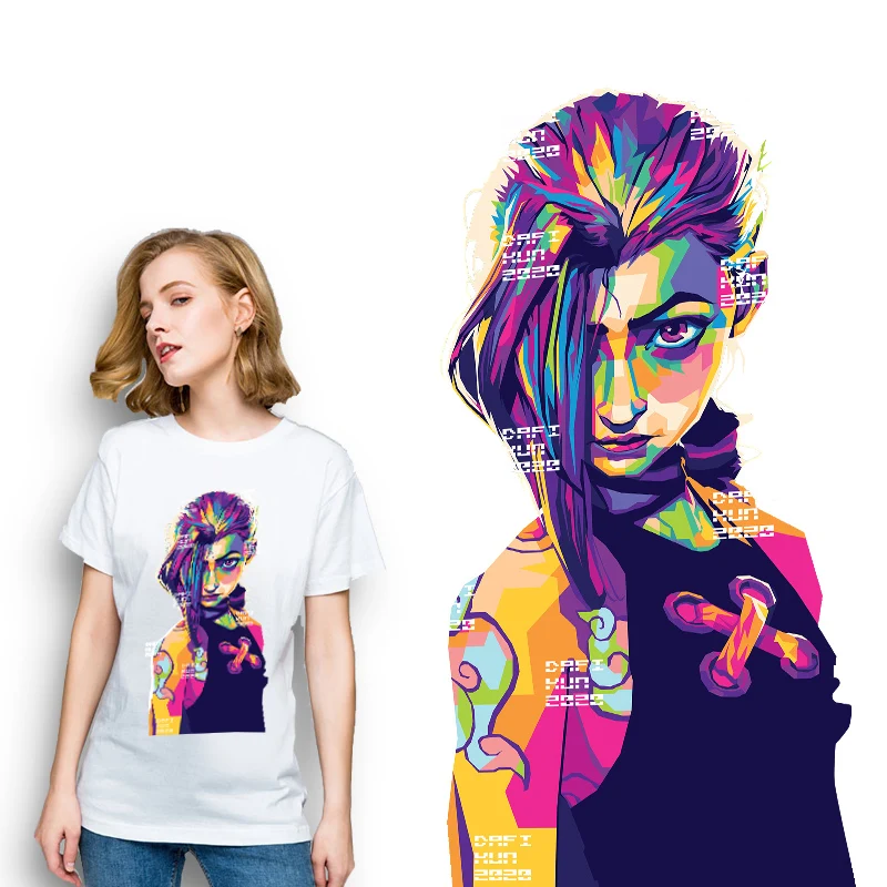 Hot Anime Cosplay Jinx Iron Heat Transfers Vinyl Sticker for Hoodie T-shirt Applqiue Badge Washable Decor on Patches on Clothes
Hot Anime Cosplay Jinx Iron Heat Transfers Vinyl Sticker for Hoodie T-shirt Applqiue Badge Washable Decor on Patches on Clothes
