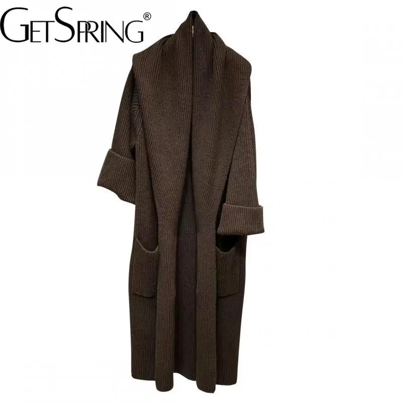 Getspring Women Sweater White Black Coffee Long Knitting Cardigans Thicken Leisure Loose Autumn And Winter Sweaters Coats 2022
Getspring Women Sweater White Black Coffee Long Knitting Cardigans Thicken Leisure Loose Autumn And Winter Sweaters Coats 2022