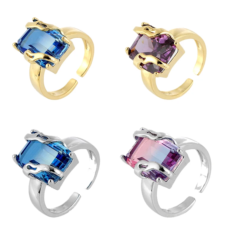 Cubic Zircon Blue Square Stone Rings For Women 18K Gold Plated Square Stone Finger Ring Party Aesthetic Valentine Jewelry Gift
Cubic Zircon Blue Square Stone Rings For Women 18K Gold Plated Square Stone Finger Ring Party Aesthetic Valentine Jewelry Gift