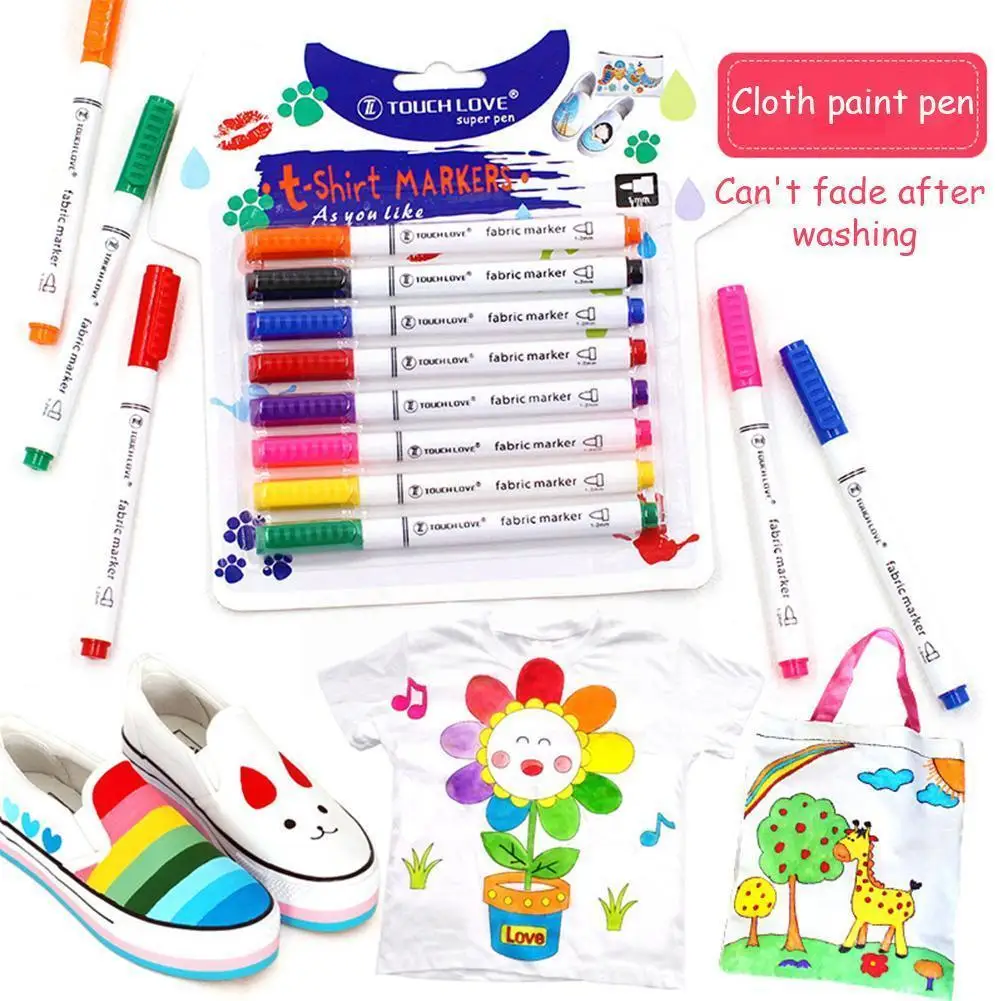 8pcs/set Clothes Textile Markers Fabric Paint Pens Pigment Pen Crafts Liner Pen T-shirt Painting Marker Supplies Writing Di B2x2
8pcs/set Clothes Textile Markers Fabric Paint Pens Pigment Pen Crafts Liner Pen T-shirt Painting Marker Supplies Writing Di B2x2