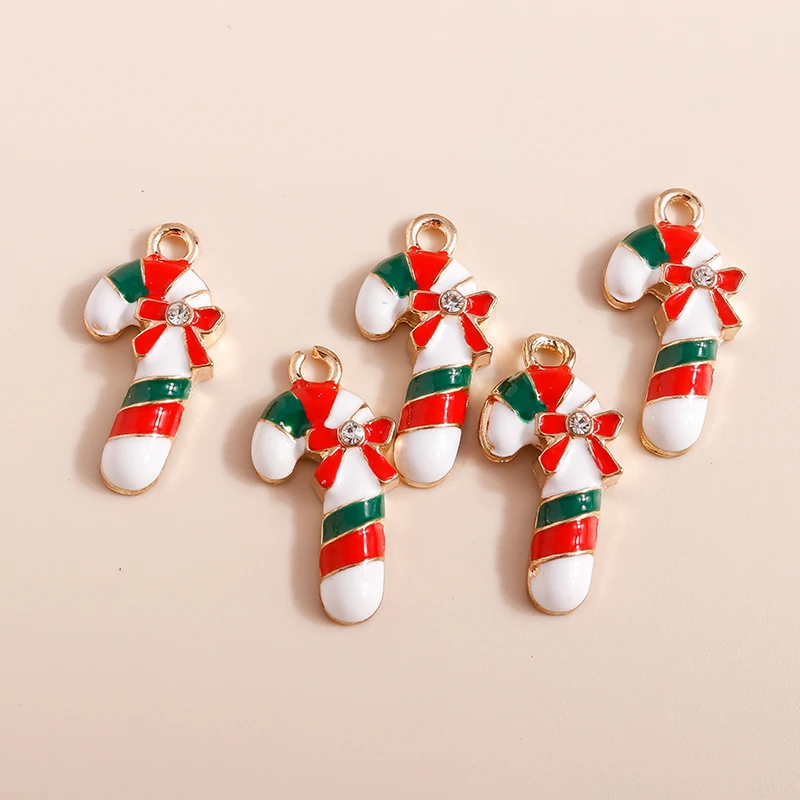 10pcs 11x22mm Enamel Christmas Crutch Charms for Necklaces Pendants Earrings DIY Handmade Keychains Jewelry Making Accessories
10pcs 11x22mm Enamel Christmas Crutch Charms for Necklaces Pendants Earrings DIY Handmade Keychains Jewelry Making Accessories