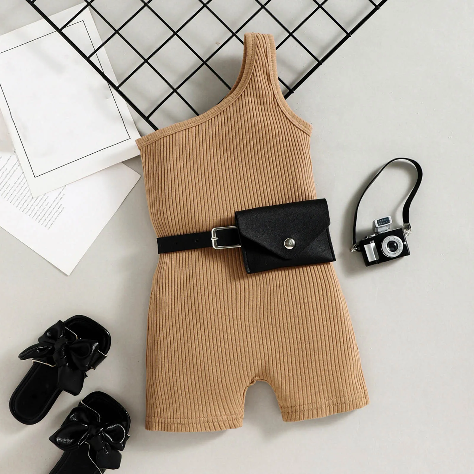 Toddler Girls Sleeveless Romper Solid Ribbed Off Shoulder Jumpsuit Belt Waist Clothes Girls 18 Months 9 Months Baby Girl Dress
Toddler Girls Sleeveless Romper Solid Ribbed Off Shoulder Jumpsuit Belt Waist Clothes Girls 18 Months 9 Months Baby Girl Dress