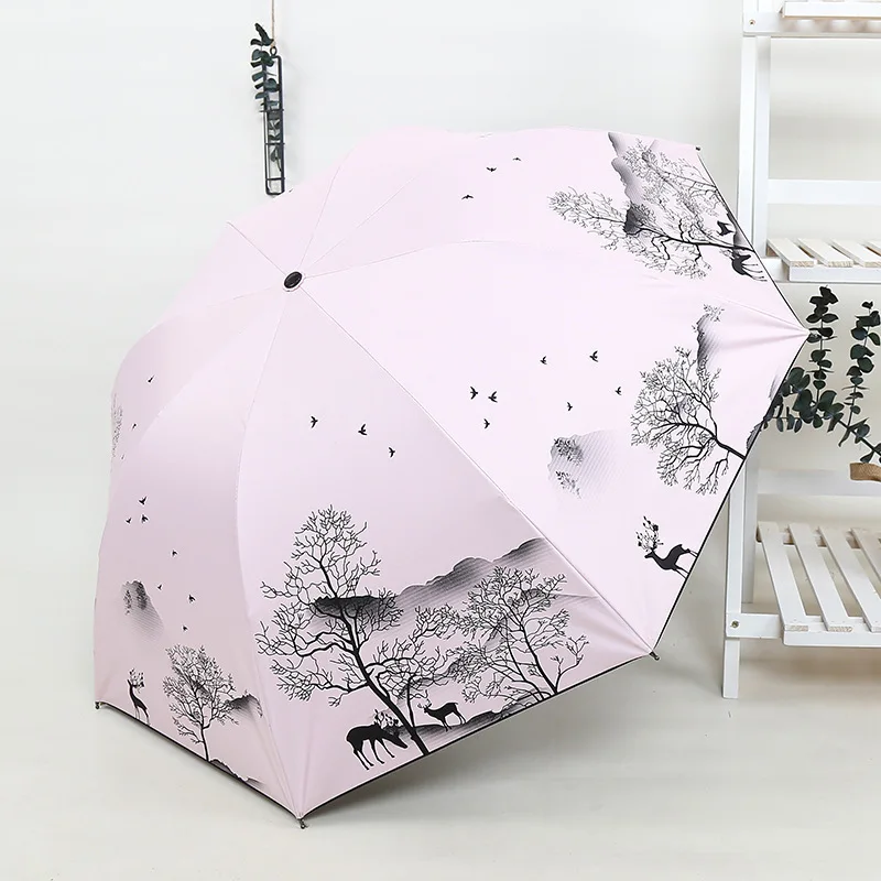 Ink Painting Umbrella ANTI-UV Foldable Umbrella Rain Women Chinese Style Umbrella Windproof Fashion Umbrellas Female Gift sakura
Ink Painting Umbrella ANTI-UV Foldable Umbrella Rain Women Chinese Style Umbrella Windproof Fashion Umbrellas Female Gift sakura