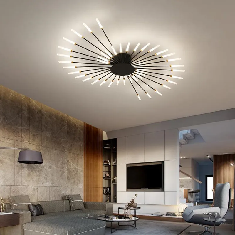 

Светодиодная люстра в виде фейерверка, домашняя Современная потолочная лампа для гостиной, спальни, столовой, люстра с подсветкой