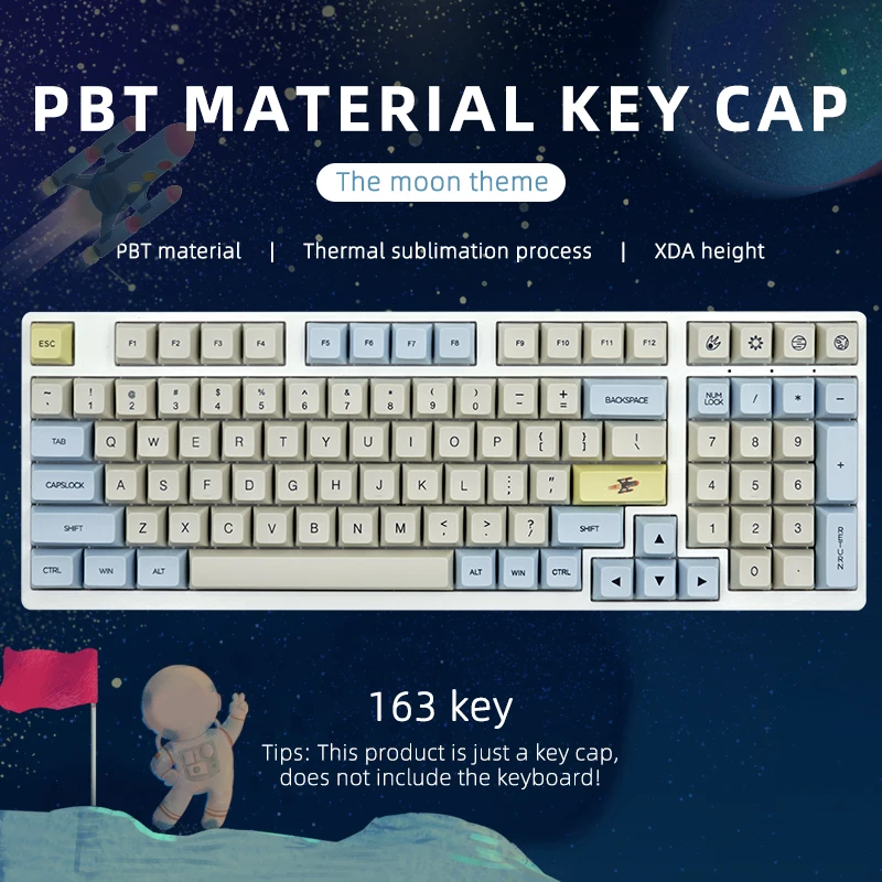

108&164 Keys XDA Profile PBT Dye-Sub Keycaps Moonfall KT1 Custom Keycap Set Is Suitable For MX Switch Gaming Mechanical Keyboard