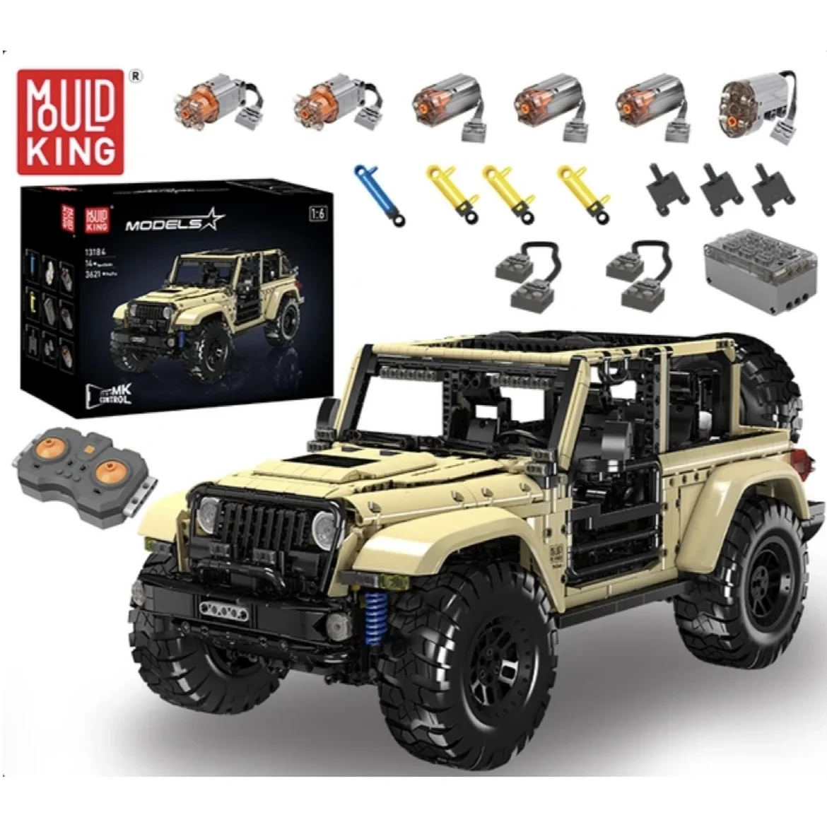 Mould King 13184 Technical APP/RC Motorized Wrangler SUV Car Building Block Toys for Boys Gift for Kids Model Kits for Adults
Mould King 13184 Technical APP/RC Motorized Wrangler SUV Car Building Block Toys for Boys Gift for Kids Model Kits for Adults