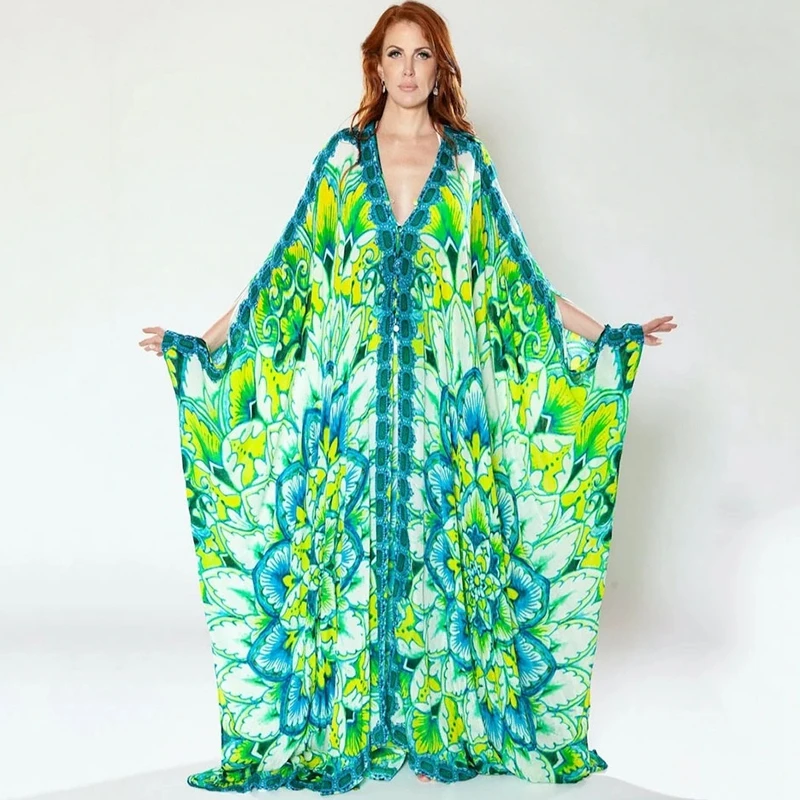 Royal Style Kaftan Morocco Abaya Long Caftan Maxi Dress Floral Print Flowy Butterfly Sleeve Elegant Robe Beach Boho Cover-Ups
Royal Style Kaftan Morocco Abaya Long Caftan Maxi Dress Floral Print Flowy Butterfly Sleeve Elegant Robe Beach Boho Cover-Ups